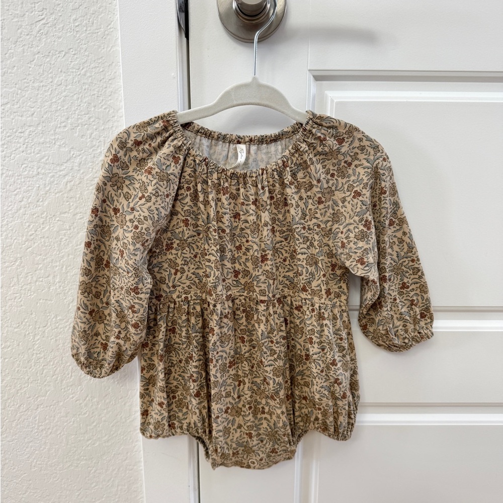 Rylee + Cru Long Sleeve Bubble Romper | Golden Garden